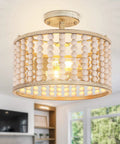 Oak Wood Beaded Chandelier Farmhouse Boho Flush Mount Light With Rustic Charm Two Lights E26 Base Dope Nursery Hallway Foyer Bedroom Kitchen Island Living Room Decor Semi Flush Ceiling Fixture.