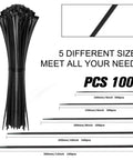 Self Locking Nylon Cable Ties 1000 Pack With Assorted 4 Inch 6 Inch 8 Inch 10 Inch 12 Inch Sizes For Multi Purpose Wire Management