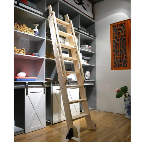 Heavy Duty Sliding Barn Door Hardware Kit With Zero Sweat Assembly Slick Round Tube Rail And Pro Level Floor Rollers Built Tough custom wooden ladder against shelves.