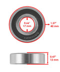 Upgrade Your Lawn Game With This Top Shelf 42C Deck Spindle Bearing Repair Kit Featuring Four Heavy Duty Ball Bearings dimensions 40 mm x 12 mm.