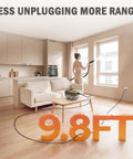 High Performance 1600W Port Steam Cleaner With 1.69 QT Visible Tank And 15 Attachments for easy window cleaning at 9.8FT.