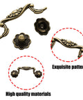 Heavy Duty Zinc Alloy 8 Pack 3 Inch Antique Brass Cabinet Handles For Kitchen Drawers Vintage Bar Pulls Solid Construction Top Shelf Furniture Hardware Level Up with floral patterns.