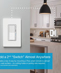 Diva Style Smart Dimmer Switch With No Neutral Required For Easy Glow Up On Any Circuit Syncs Flawlessly With Alexa Google And Siri Requires Smart Hub For Full Control Of Your Cozy Illumination Setup mounted in a modern kitchen.
