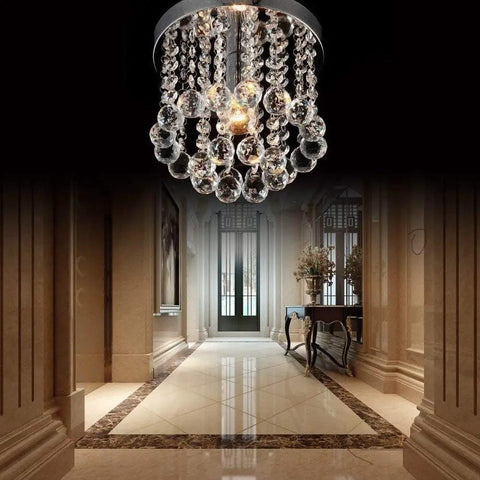 Mini Crystal Chandelier Ceiling Light Flush Mount For Hallways Kitchens Bars And Dining Rooms, Modern Acrylic Crystal Fixture