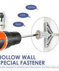 Heavy Duty Drywall Anchor Kit With 30 Self Tapping Screws For Hollow Walls Butterfly Expansion Fasteners in action