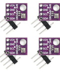 4 Pack BME280 Sensor Module 5V I2C And SPI Breakout For Atmospheric Pressure Temperature Humidity Sensing Low Power Stable Performance Kit