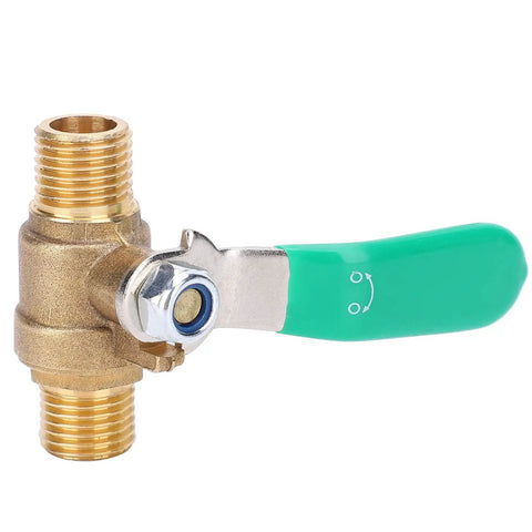 Straight Shooter 1/4 Inch Brass Ball Valve Four Pack With Dead Simple Shut Off For Hot And Cold Water Plumbing Setup featuring sturdy male threads.