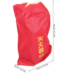 Tough as Nails Heavy Duty Fire Extinguisher Cover Waterproof Hydrant Sleeve for Outdoor Home Use All Season Weather Protection Insulated and Rain Resistant Easy Install and Secure Fit in red with yellow text dimensions 105cm x 70cm.