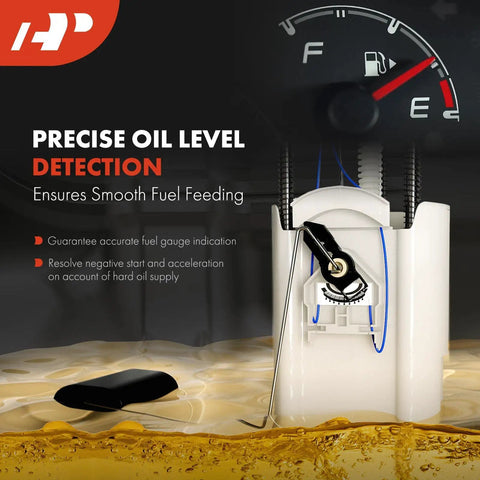 Top Tier Electric Fuel Pump Module Assembly For Dodge Grand Caravan And Chrysler Town And Country 2008 To 2010 V6 showing precise oil level detection.