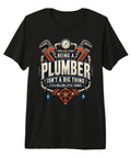 Top Shelf Plumber Gear Kickass Funny Tee Shirt For Pipefitters And Handyman Dads Premium tri blend T-shirt with a valve and wrench design.