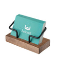 Desk Ready Pro Grade Card Holder For Desk Organization, Modern Card Organizer, Walnut Black Finish, Durable Wood And Metal Build