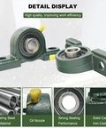 2 Pack UCP202-10 Pillow Block Bearings 5 8 Inch Bore with oil nozzle and solid cast iron base for industrial use.