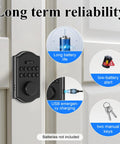 Kick The Keys To The Curb With This Rock Solid Keyless Entry Door Lock Featuring A Smart Keypad Deadbolt USB Emergency Charge And Anti Peep Code Tech For Zero Hassle Home Security displays keypad and USB features.