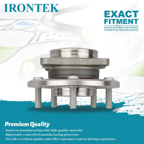 Built Tough Front Wheel Hub Bearing Assembly For 2009 Through 2020 Dodge Journey And 2014 Ram ProMaster showing top angle and detailing.