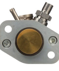 Brand New Fresh Frame Mounted Mechanical Fuel Pump Assembly with Gaskets Included OE Quality Replacement HM10014 close-up view with metallic components.