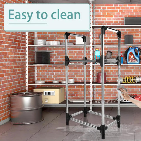 Essential Garage Heavy Duty 4 Tire Storage Rack, vertical stand, steel frame in a clean garage setting, easy to maintain.