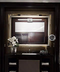 Crystal Vanity Lights LED Thirty Three Point Five Inch Dimmable Bathroom Light Fixtures in Modern Chrome Over Mirror Vanity Bar