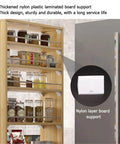 Seven Tier Narrow Rolling Cart With Slick Casters Fits Snug In Tight Kitchen Corners Hella Sturdy Slim Storage Rack shelves with jars.