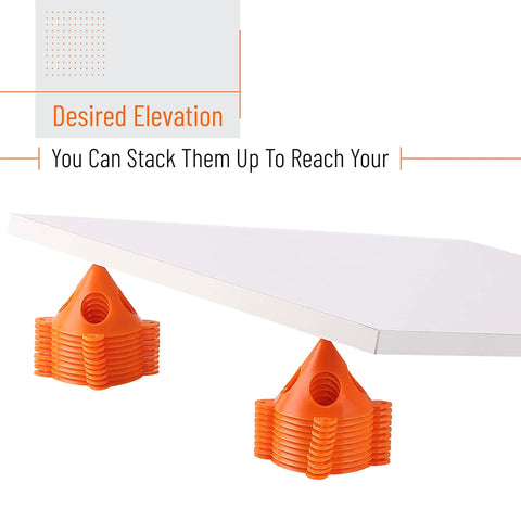 Painters Pyramid Stands 20 Pack for Canvas Elevation and Pouring, shown stacked under white board for elevation demo