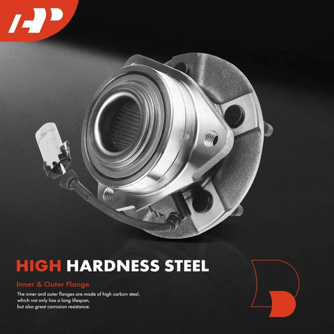 Heavy Duty Front Wheel Bearing And Hub Assembly Pair With Abs Sensor shown from the side, highlighting the high hardness steel material.