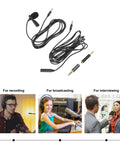Go Anywhere Dual Pack Handheld Interview Microphone Kit For Podcasts Vlogs And Video Recording with clip-on lavalier mic and audio jack