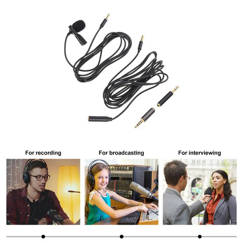 Go Anywhere Dual Pack Handheld Interview Microphone Kit For Podcasts Vlogs And Video Recording with clip-on lavalier mic and audio jack