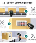 Barcode Scanner With Stand, Bluetooth And Wireless USB Wired Options, No Brainer Setup For POS And Inventory modes