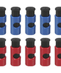 10 Piece Heavy Duty Locking Bag Clips For Bread And Snack Packs durable reusable kitchen food storage sealer in red and blue.
