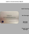 Slick Burnt Blue Titanium M6x30mm Bolts Six Pack Socket Head Cap Screws packaging with sponge protection.