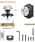 Dope Matte Black Diamond Crystal Door Knobs With Lock For Bedroom And Bathroom Privacy Glass Door Hardware components layout