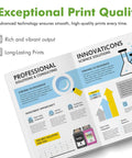 Brochure showing exceptional print quality with 64XL Black And Tri Color Ink Cartridges Replacement For Envy Photo Printers images.