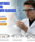 Dual Pack Anti Fog Safety Glasses Built Tough To Slide Snugly Over Your Daily Specs While Delivering Brite Vision And Ansi Z87 Compliance For Hardcore Shop Jobs And Weekend Fixes, suitable for over glasses, max width 5.72 inches.