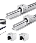 Two Pack 800mm SBR20 Linear Rail Kit With 4 SBR20UU Bearing Blocks, 31.5 Inch Guide Rails, Locking Handle And M6 Screws, A Pro Grade DIY CNC Sliding System Built For Rock Solid, Smooth, Accurate Motion