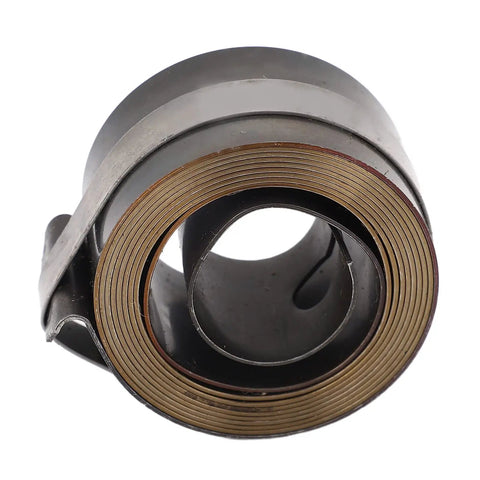 Two Pack Drill Press Return Spring For Quill Coil Replacement, durable metal spring steel with chrome finish, coiled close-up view