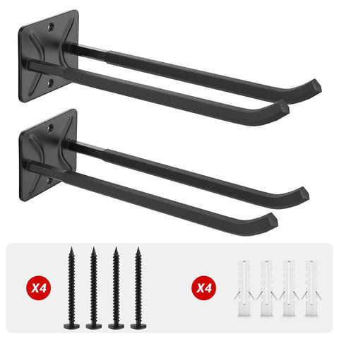 Heavyweight Garage Storage Hooks Built Like Tanks Featuring Scratch Resistant Rubber Sleeves For Rust Free Workshop Wall Tool Organization And Shop Rig Setup, black steel wall hooks with rubber sleeves.