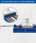 LDPV-6 6 Inch Drill Press Vise With Cast Iron Body And Texture Jaws, Portable Workhorse Clamp With Measurements Displayed
