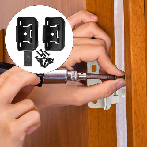 Installing self closing cabinet hinges with high stability spring and autoclosing mechanism, steel frameless hinges, 2 pack