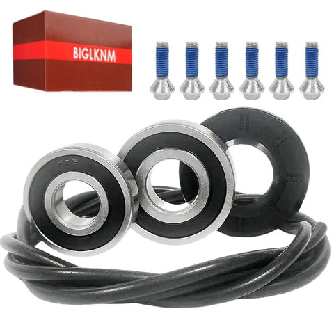 Heavy Duty Washer Tub Seal Bearing Kit For Samsung And Kenmore Front Loaders DC69-00804A includes three steel bearings and seal.