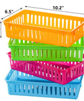 16 Pack Colorful Plastic Classroom Storage Baskets Bins For Crayons And Pencils Small Desk Organizer Trays 10.2 x 6.5 x 2.4 inches