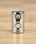 Super Sweet 15 Count M6 T Slot Nuts for 4040 Aluminum Extrusion with 8mm Groove Roll In Spring Loaded Ball Design Carbon Steel Nickel Plated Fastener for CNC Router and 3D Printer Builds, close-up view of nut with spring ball.