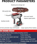 Beast Mode Automatic Cable Threading Machine With 25000 Mah Battery Packs equipped with wire guide tube and control panel.