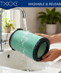 Washing heavy duty replacement filter kit for 5 to 20 gallon wet dry vacuums under faucet in sink