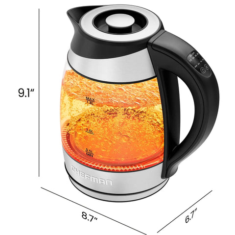 Electric Kettle With Temperature Control And Removable Infuser, Glass 1.8L, 5 Presets, LED Indicators, Fast Boil For Tea And Coffee