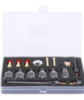 Pro Grade Welding Torch Accessories Kit With Glass Cup Brass Consumables Two Millimeter Glass Mouth Tungsten Clamp Silicone Rings Tail Heavy Duty Argon Welding For WP 17 18 27 Plus Spare Parts in box