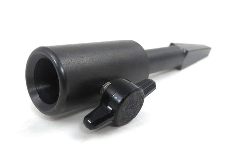 Precision Turned Square End Hand Brace Adapter For Round Shaft Auger Boring Bits With 7/16 Hex Shank And Tight Set Screw built from heavy duty tool steel.