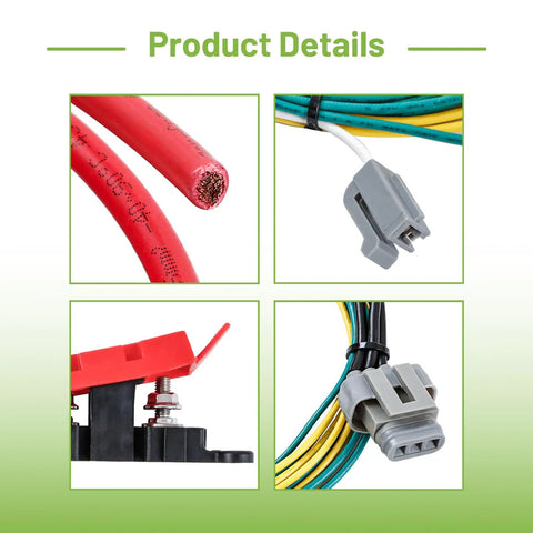 Straight Shot Plug And Play Alternator Stator Swap Wiring Cable Conversion Harness Kit For Ford F150 F250 Super Duty Ranger Bronco Mustang 1984 Through Current 2G To 3G Upgrade, showing detailed wire connectors and heavy gauge cable.