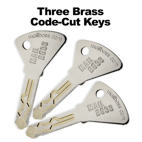 Three brass keys for Locking Residential Mailbox With Large Capacity, Heavy Duty 14 Gauge And 16 Gauge Steel, USPS Approved