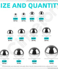 Heavy Duty Loose Bicycle Bearing Balls Assortment Kit With 300 Precision Steel Replacement Balls Across 12 Ready To Roll Sizes showing sizes and quantities of steel balls.