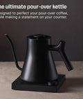 Gooseneck Pour Over Coffee Kettle With Precise Temperature Control Quick Heat Up Brew Timer And Scheduling Stainless Steel Point Nine Liter Matte Black For Barista Level Flavor Every Morning