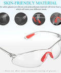 Close-up of Badass Silicone Safety Glasses For Construction Work, shatterproof polycarbonate lenses with silicone details.
